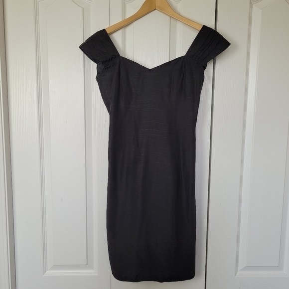 Vintage Black Off-Shoulder Dress - Picture 8 of 12
